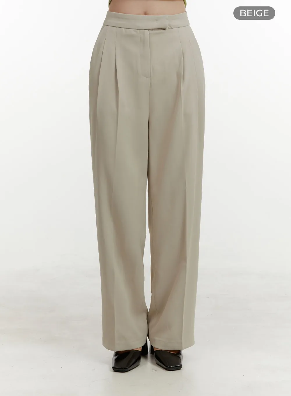 Solid Wide-Fit Trousers OY409