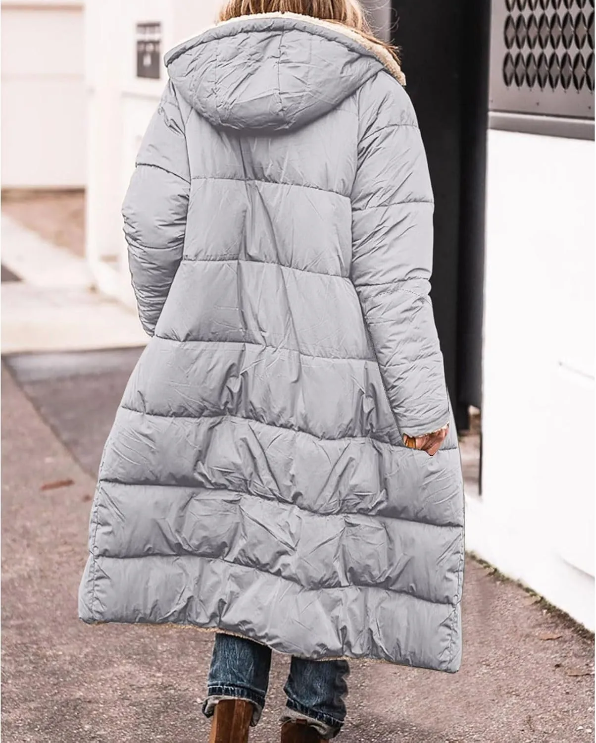 sweatshirt jacket women Ladies Fashionable Warm Winter Coat Double Faced Long Sleeve Hooded Down Jacket