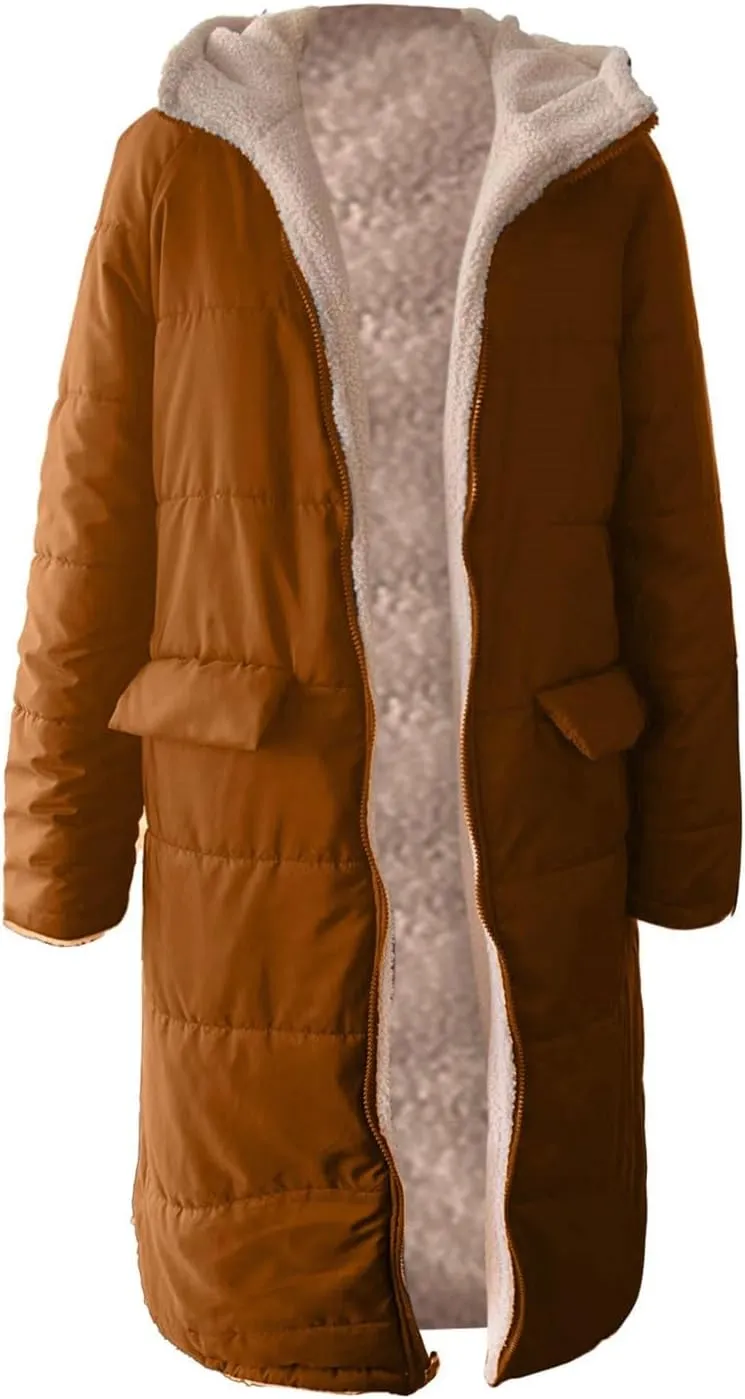 sweatshirt jacket women Ladies Fashionable Warm Winter Coat Double Faced Long Sleeve Hooded Down Jacket
