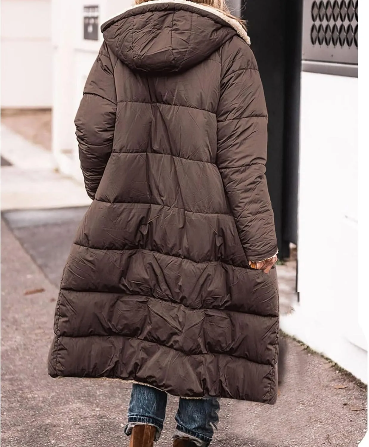 sweatshirt jacket women Ladies Fashionable Warm Winter Coat Double Faced Long Sleeve Hooded Down Jacket