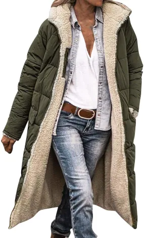 sweatshirt jacket women Ladies Fashionable Warm Winter Coat Double Faced Long Sleeve Hooded Down Jacket
