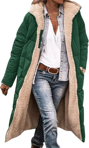 sweatshirt jacket women Ladies Fashionable Warm Winter Coat Double Faced Long Sleeve Hooded Down Jacket