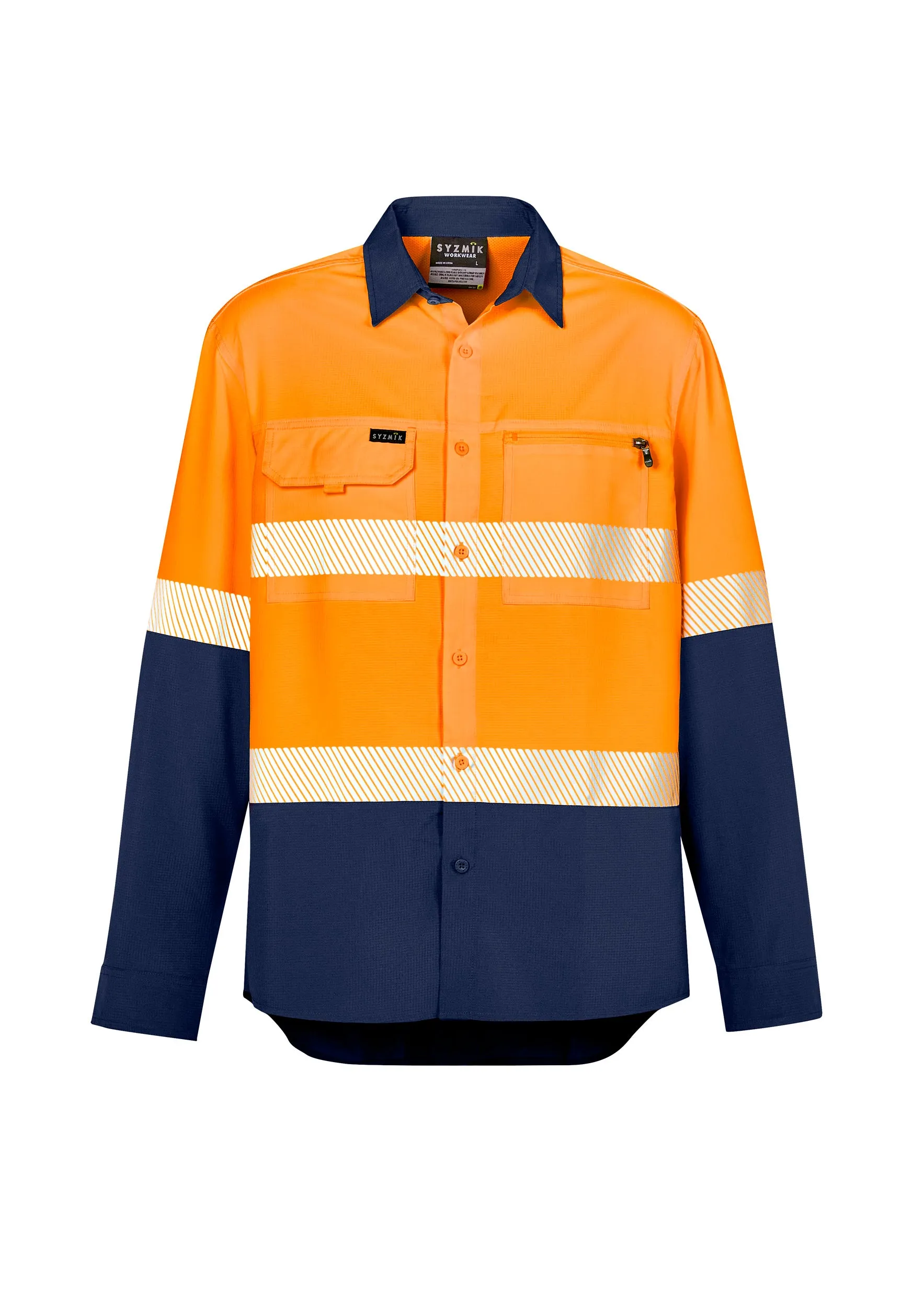 Syzmik Mens HV Outdoor Segmented Tape L/S Shirt