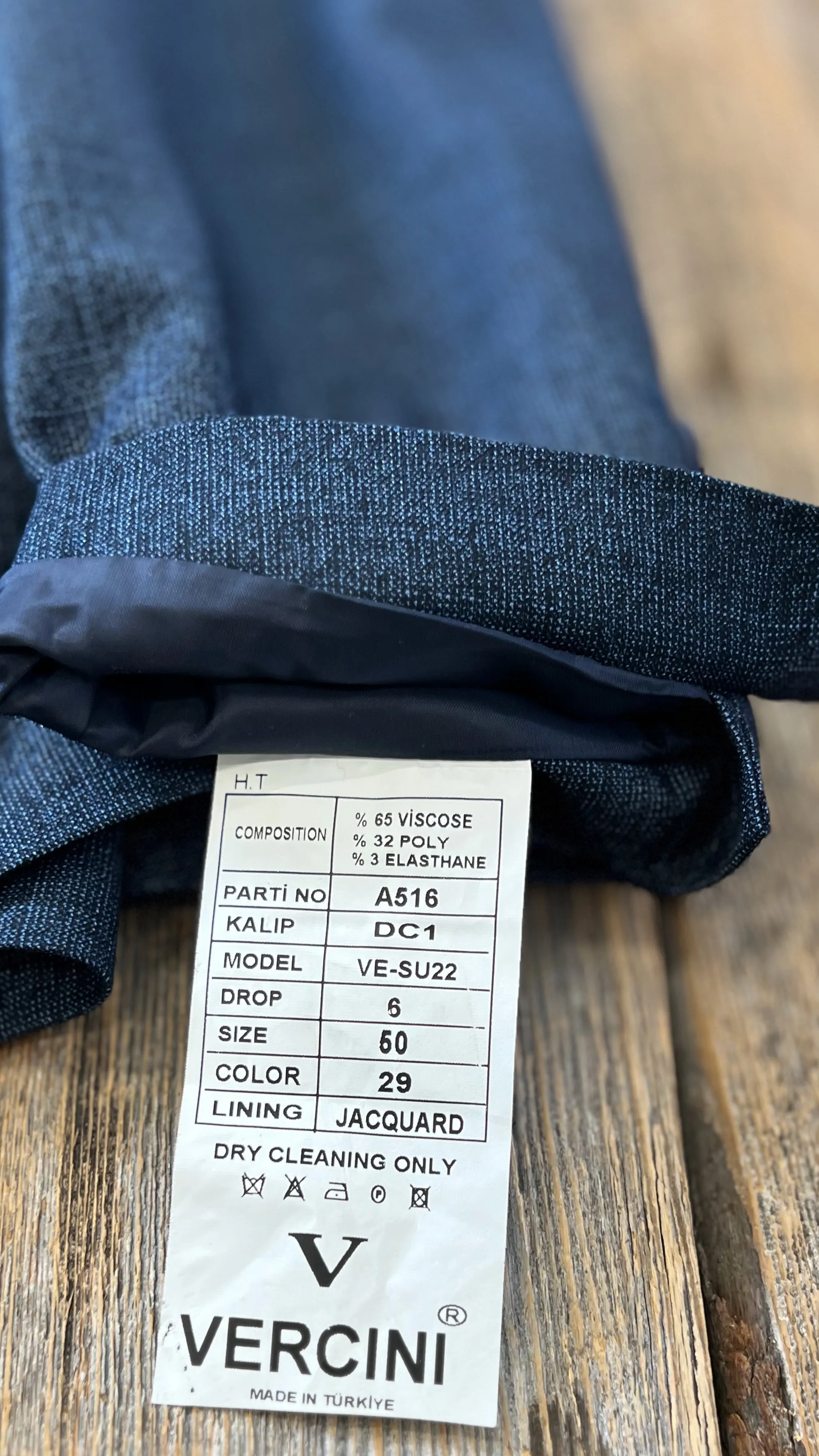 Vercini Modern Elegance Navy - Terra Jacquard 3-Piece Suit